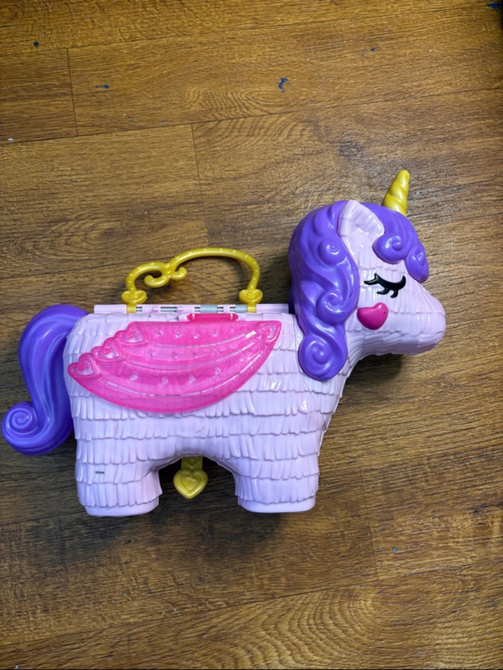 Mattel Polly Pocket Unicorn Party Playset Carry Case Pink